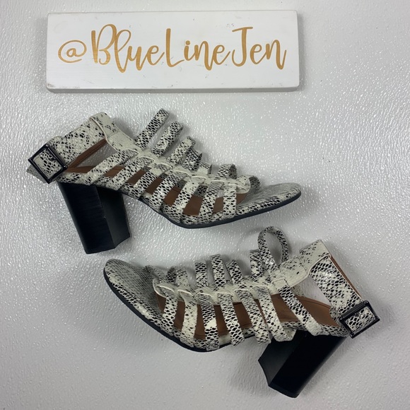 Vionic Sami Caged Block Heel Sandals Snake NWOT - Picture 1 of 8